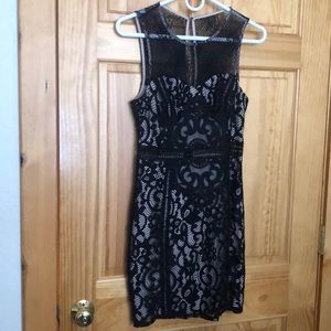 Ark & Co sleeveless black lace dress